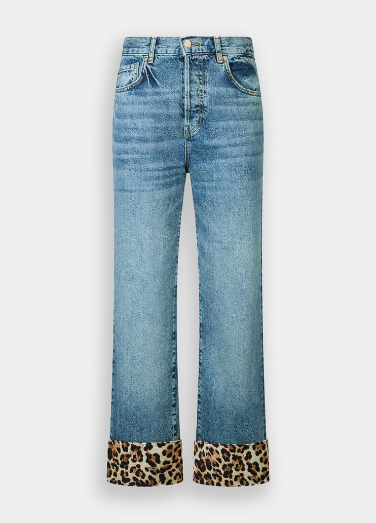 Jeans straight cropped denim blu Liu Jo - large image number 4