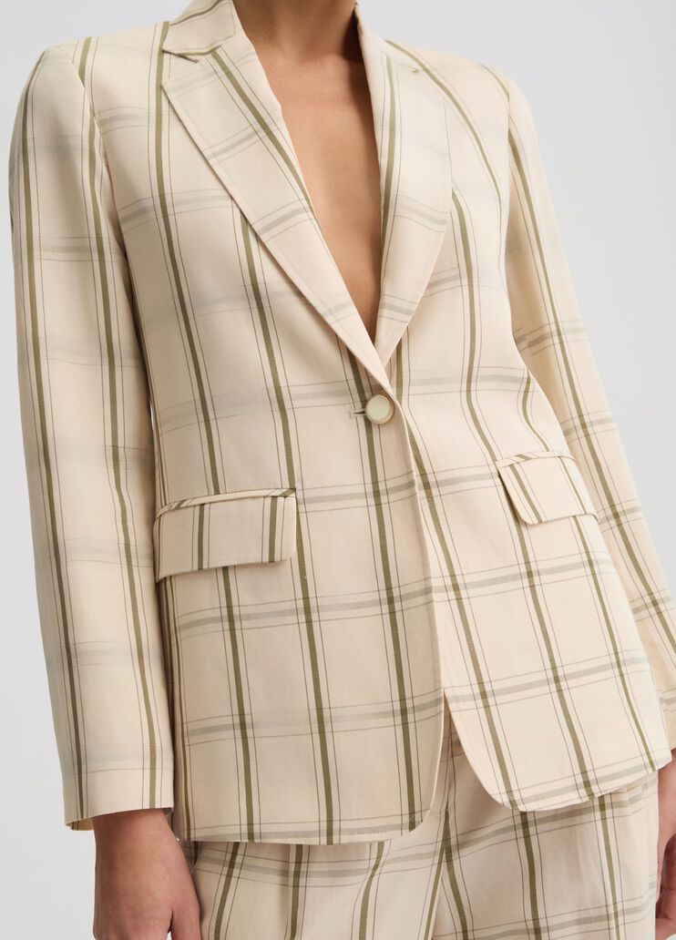 Linen check blazer beige Liu Jo - large image number 2 Linen check blazer beige Liu Jo - large image number 2