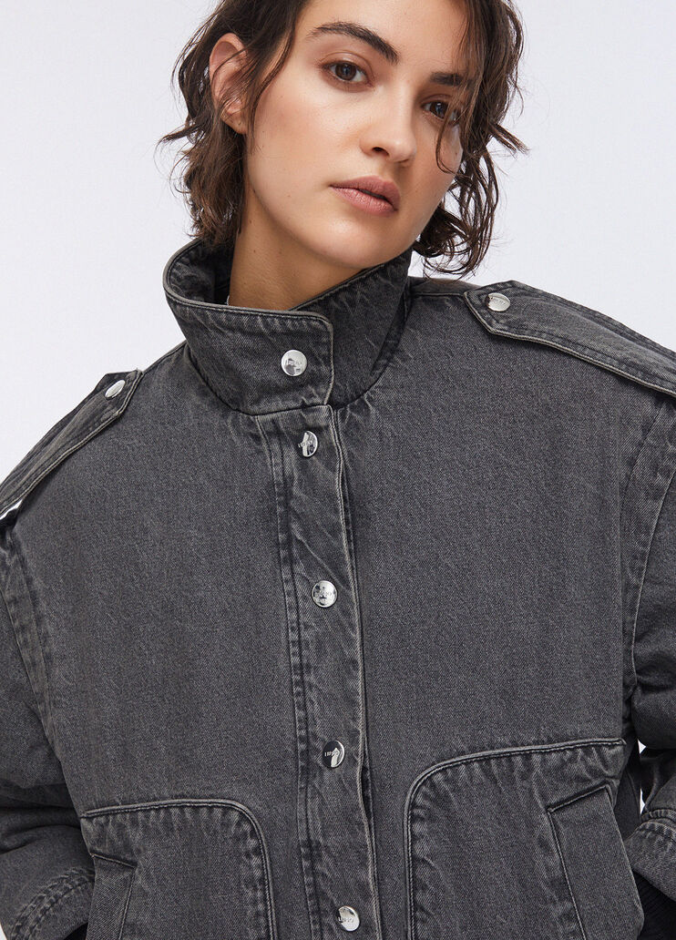 Giacca in denim con ricamo dietro denim nero Liu Jo - large image number 4