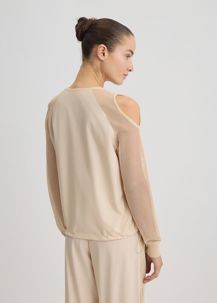 Beige sweatshirt with cut-out beige Liu Jo - large image number 1 Beige sweatshirt with cut-out beige Liu Jo - large image number 1