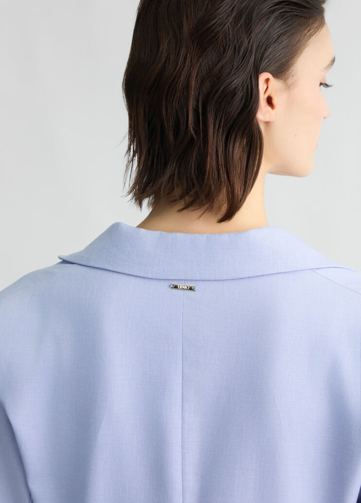 Linen and cotton blazer lavender Liu Jo - large image number 4 Linen and cotton blazer lavender Liu Jo - large image number 4