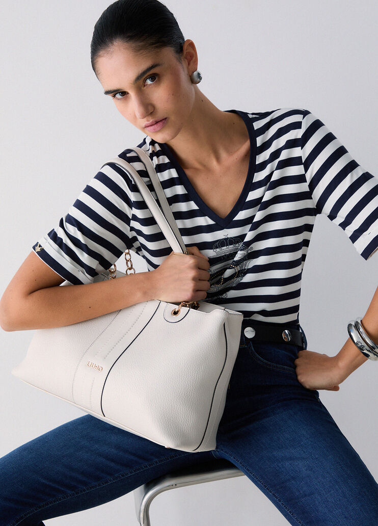 Sac port&eacute; &eacute;paule format moyen cr&egrave;me Liu Jo - medium