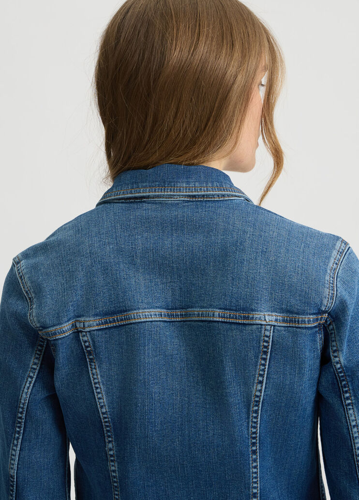 Denim jacket with zip dark denim Liu Jo - large image number 4 Denim jacket with zip dark denim Liu Jo - large image number 4