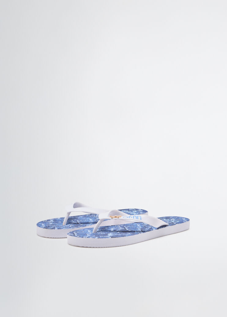 Thong sandals with jeans print jeans Liu Jo - large image number 1 Thong sandals with jeans print jeans Liu Jo - large image number 1
