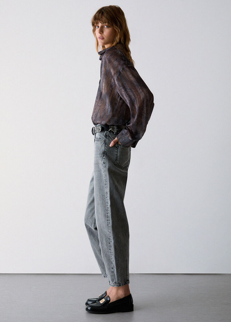 High-rise boyfriend jeans grey denim Liu Jo - medium