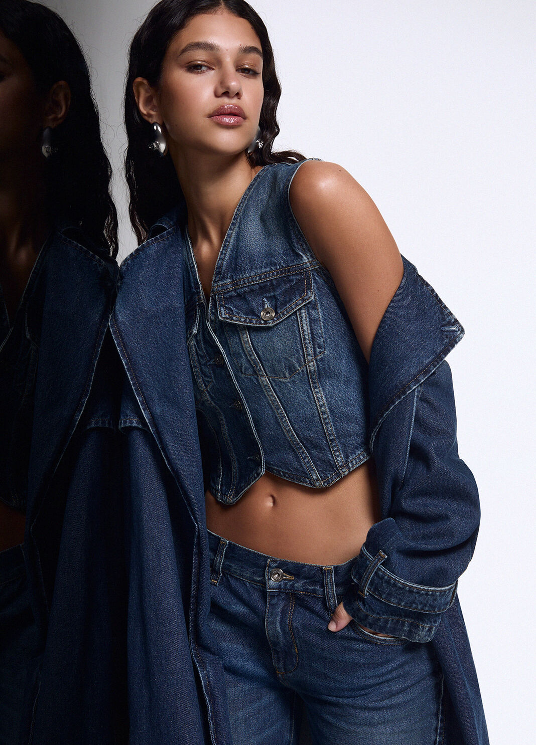 Long denim coat blue denim Liu Jo - large image number 3
