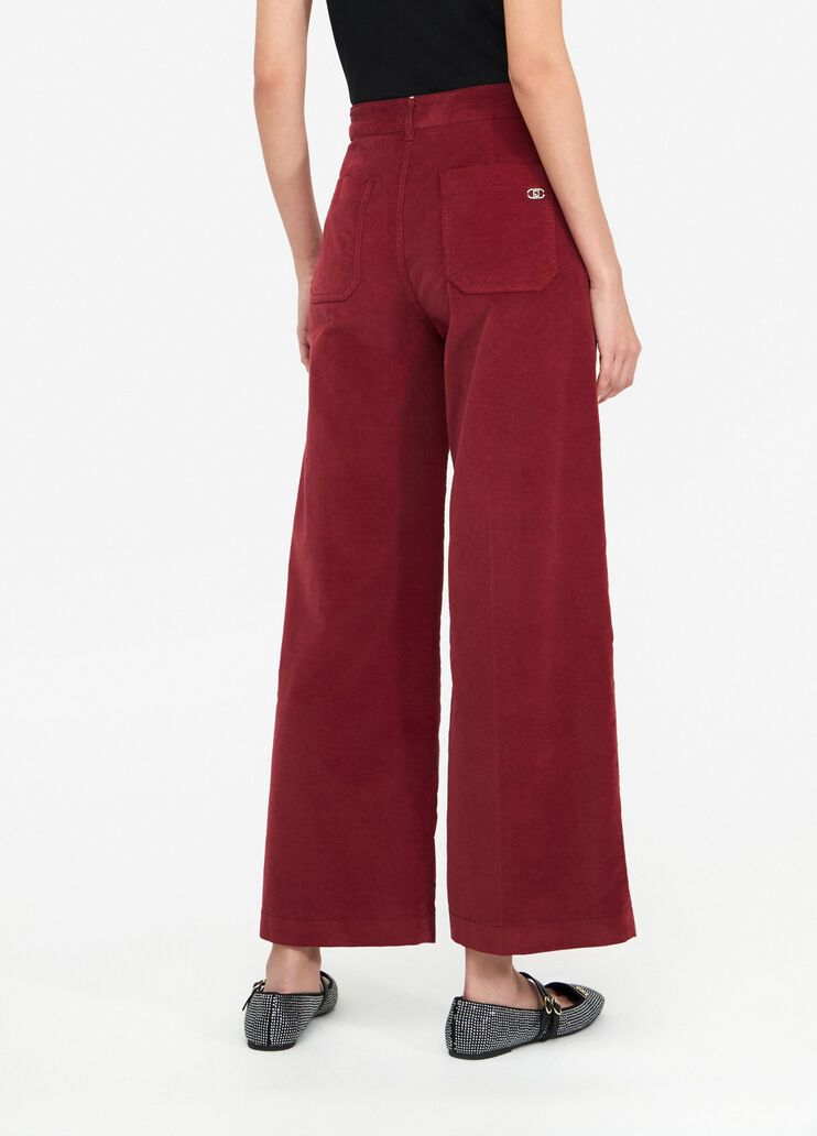 Flared velvet trousers red Liu Jo - large image number 1 Flared velvet trousers red Liu Jo - large image number 1