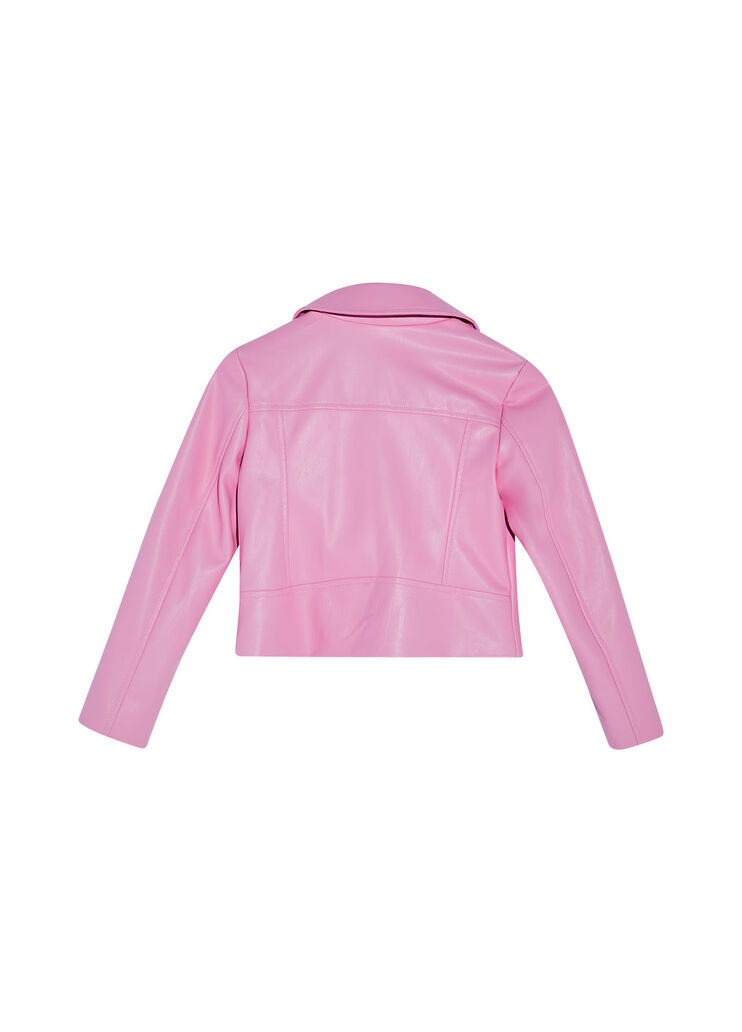 Biker jacket with logo on the back pink Liu Jo - large image number 1 Biker jacket with logo on the back pink Liu Jo - large image number 1