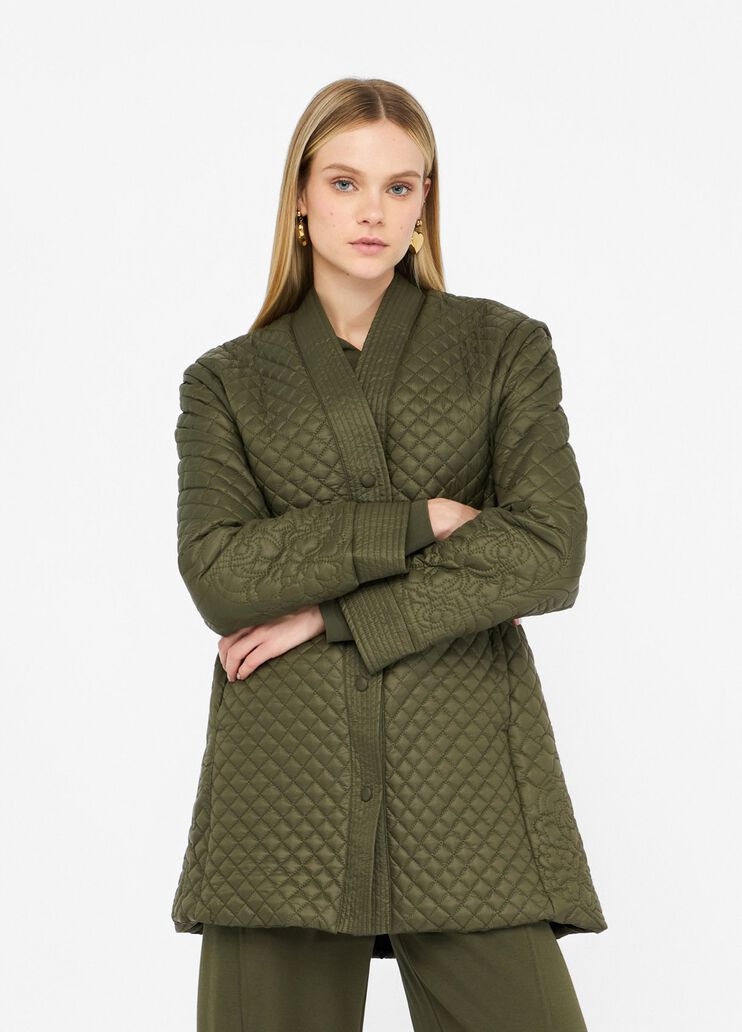 Manteau en nylon matelassé avec ceinture vert olive Liu Jo - medium Manteau en nylon matelassé avec ceinture vert olive Liu Jo - medium