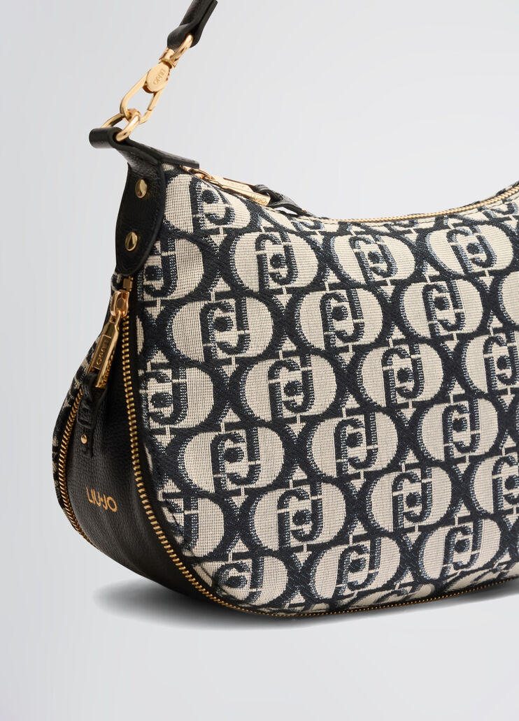 Jacquard shoulder bag with logo black Liu Jo - large image number 4 Jacquard shoulder bag with logo black Liu Jo - large image number 4