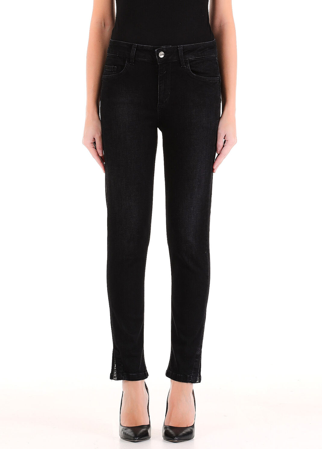Jean skinny avec fente denim noir Liu Jo - large image number 0