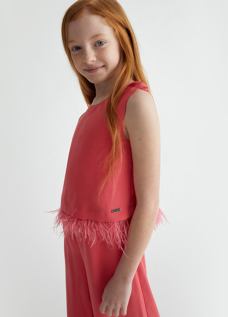 Mono elegante con plumas melocotón Liu Jo - medium