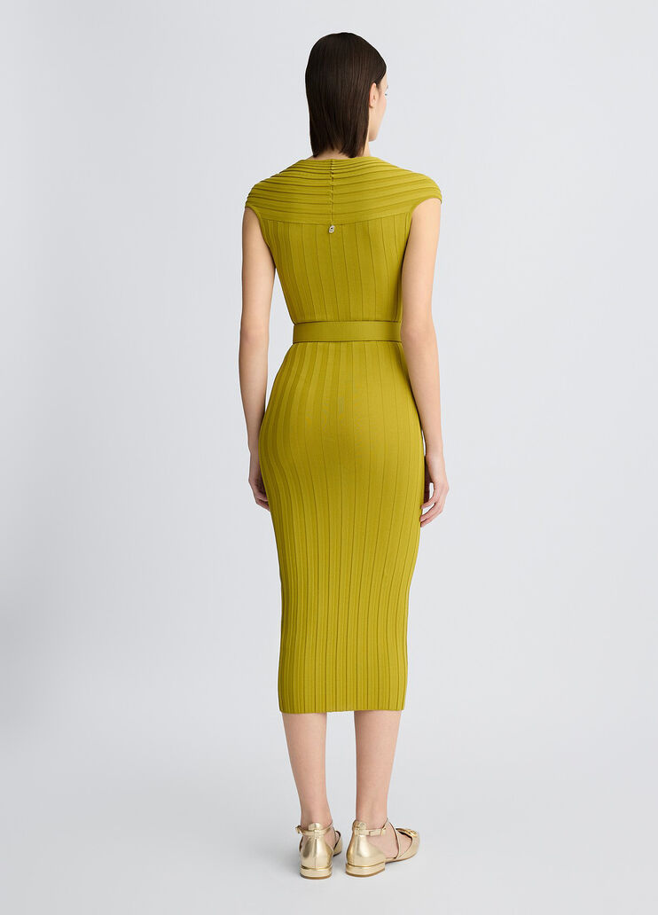 Knit dress with belt avocado Liu Jo - medium Knit dress with belt avocado Liu Jo - medium