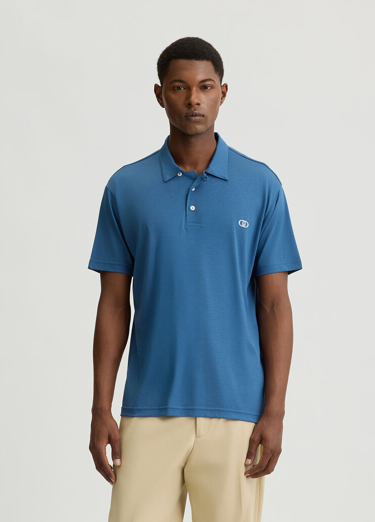 Cotton polo-shirt with logo blue Liu Jo - medium
