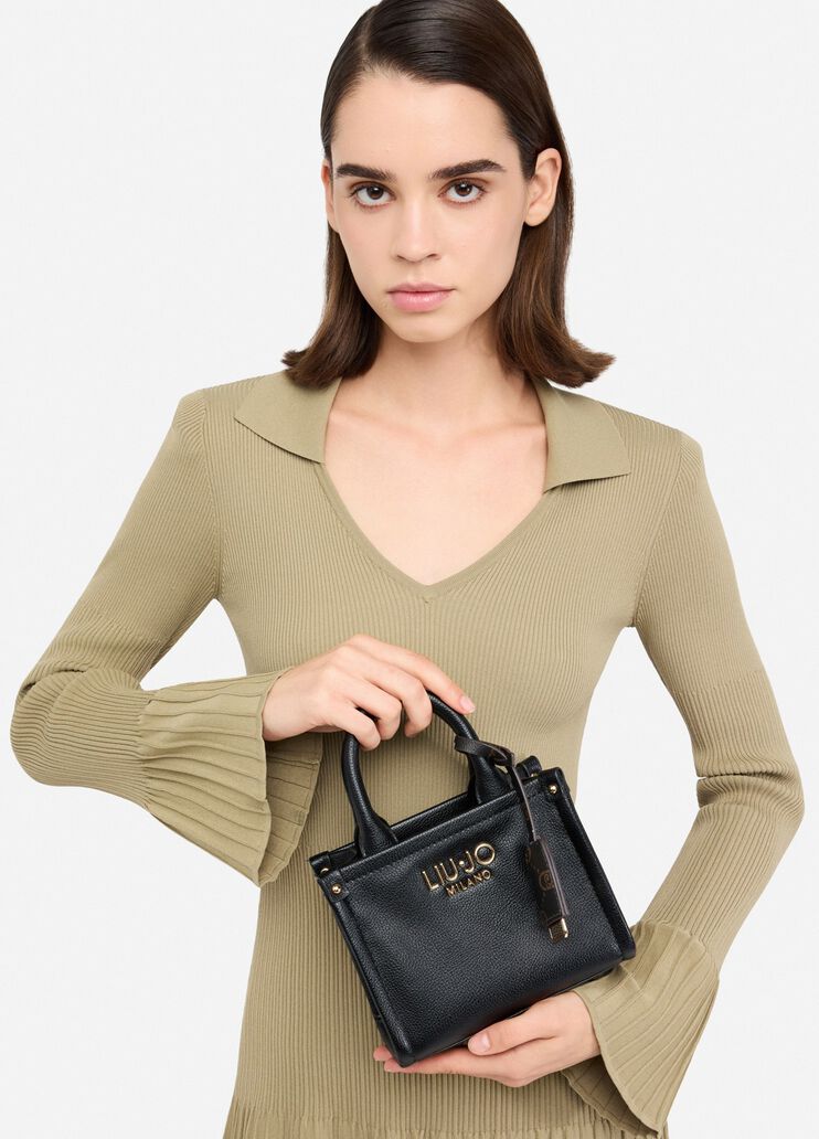 Mini bag with charm black Liu Jo - medium Mini bag with charm black Liu Jo - medium