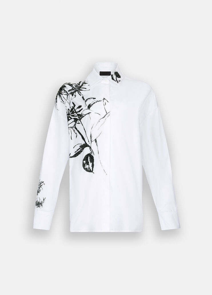 Oversized poplin shirt with print white Liu Jo - medium Oversized poplin shirt with print white Liu Jo - medium
