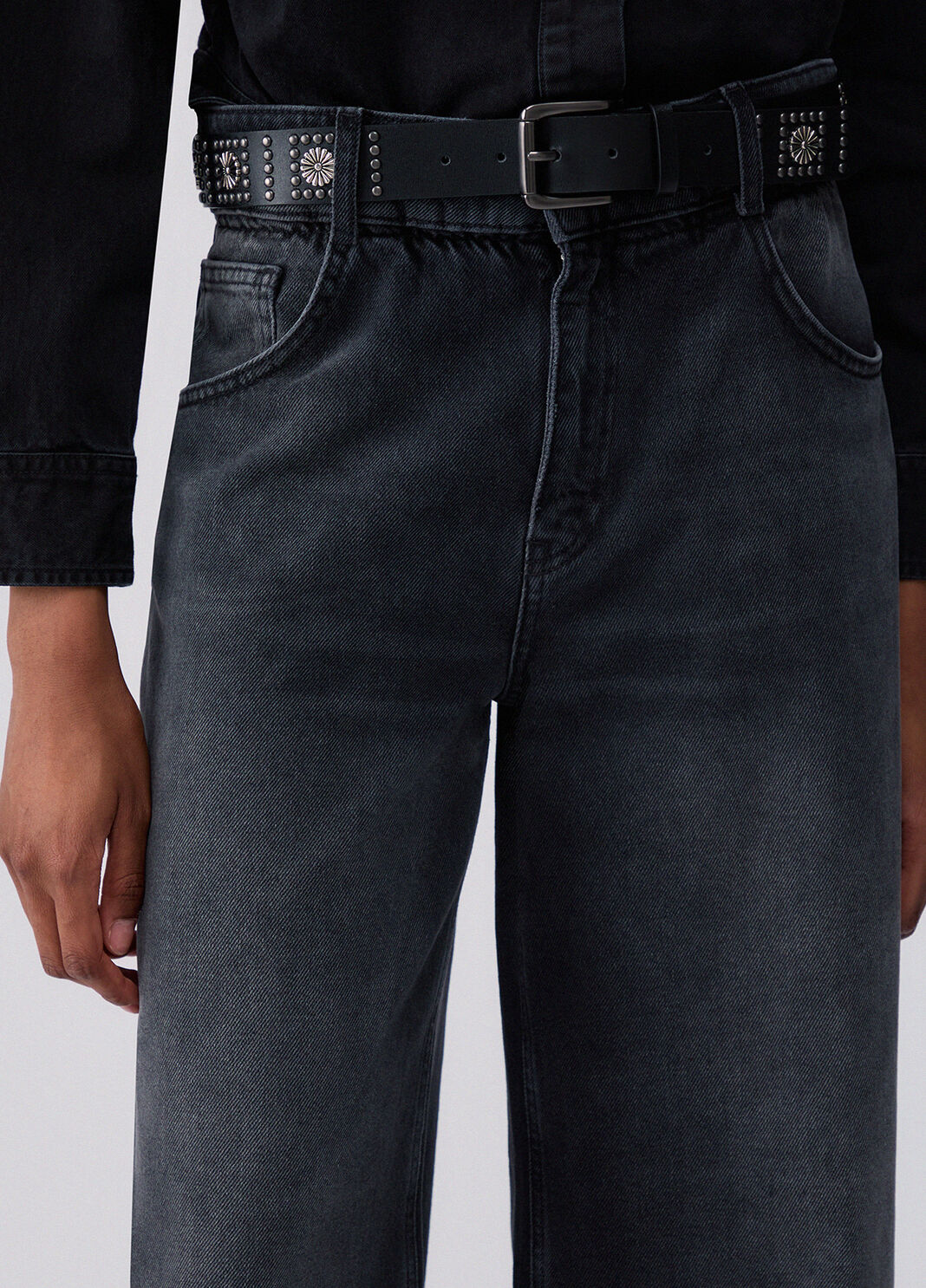 Flare Jeans with Belt black denim Liu Jo - large image number 4