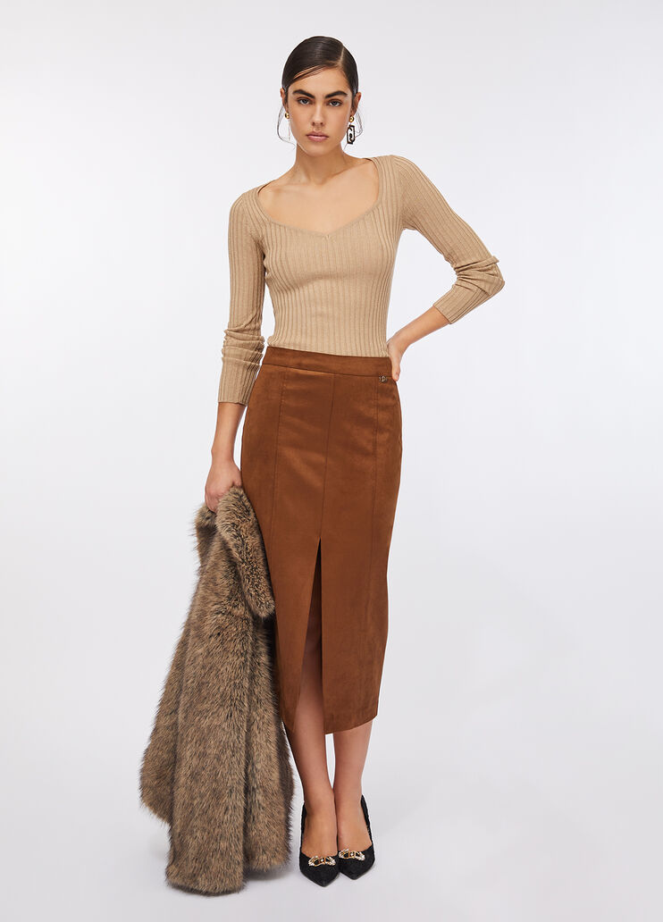 Jersey con escote de pico dorado Liu Jo - large image number 5