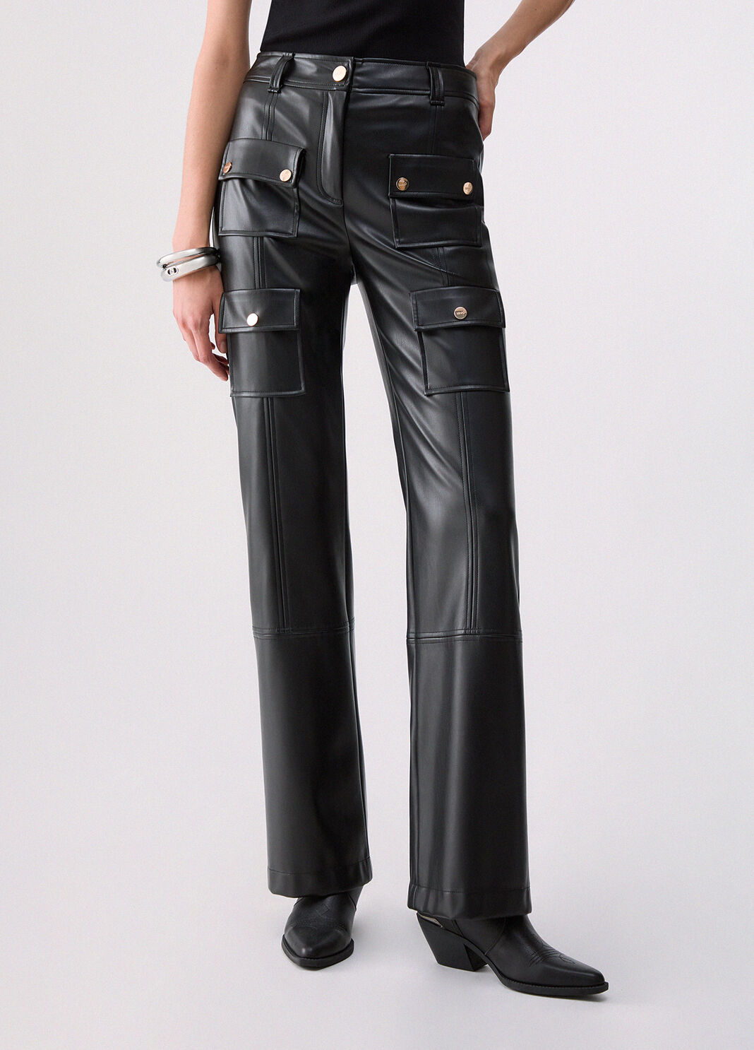 Coated Fabric Trousers black Liu Jo - large image number 0