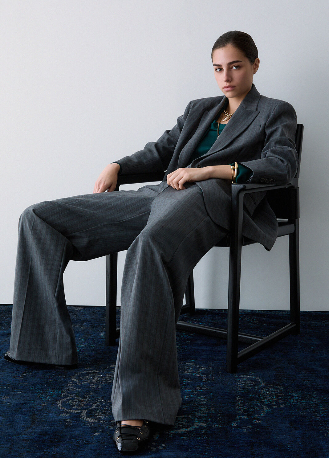 Pinstriped trousers in a wool blend dark grey Liu Jo - large image number 3