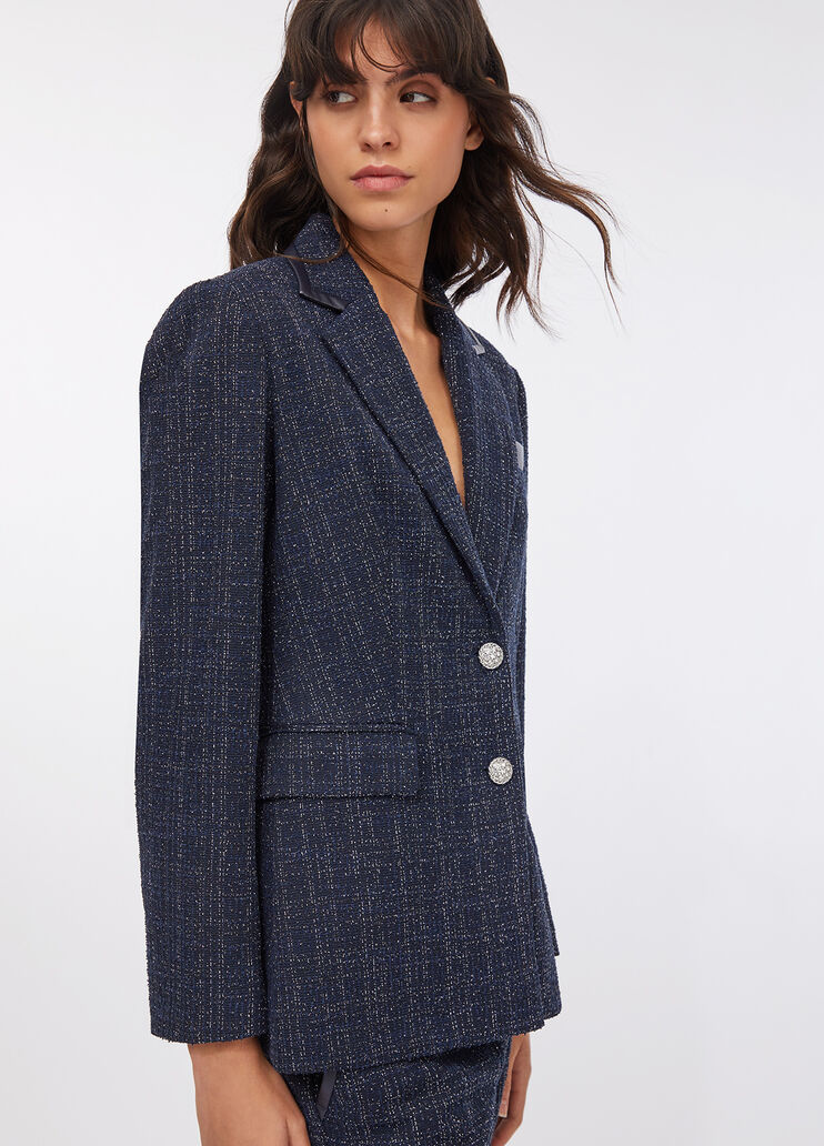 Giacca elegante in bouclé blu scuro Liu Jo - medium