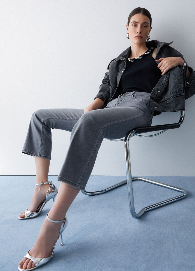 Jeans bootcut a vita alta denim grigio Liu Jo - medium