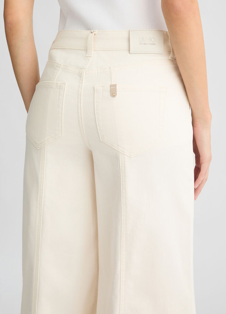 High-waisted super-flared jeans white wool Liu Jo - large image number 4