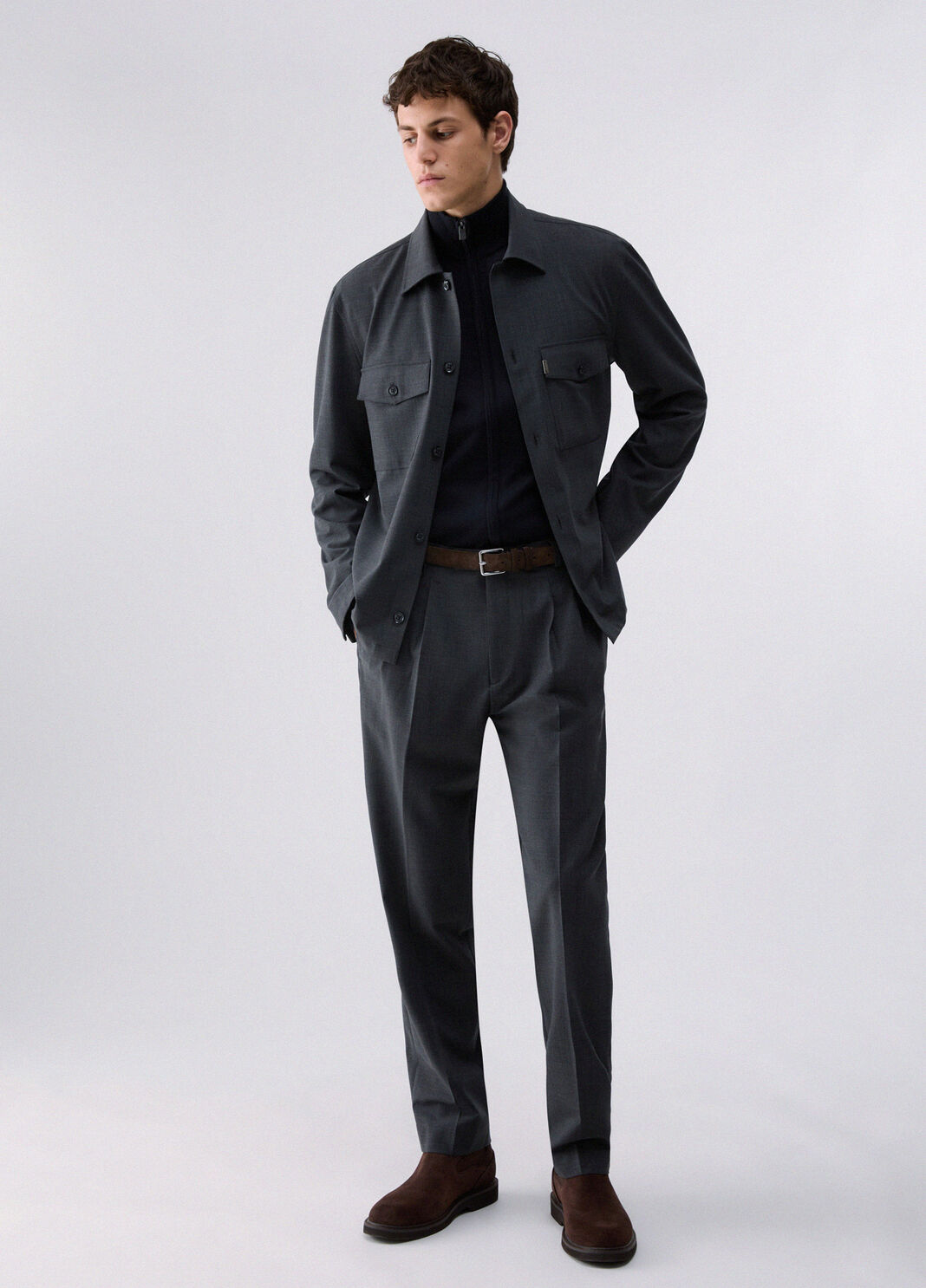 Overshirt-Jacke aus Wollmischung Dunkelgrau Liu Jo - large image number 5