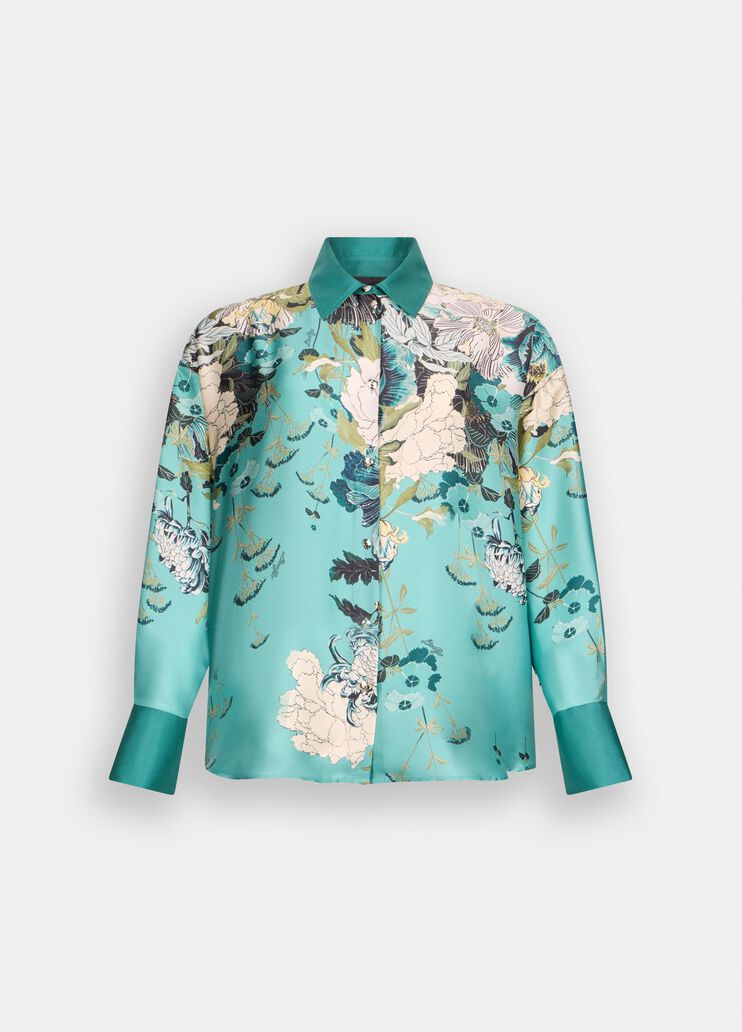 Printed twill shirt light blue Liu Jo - large image number 6