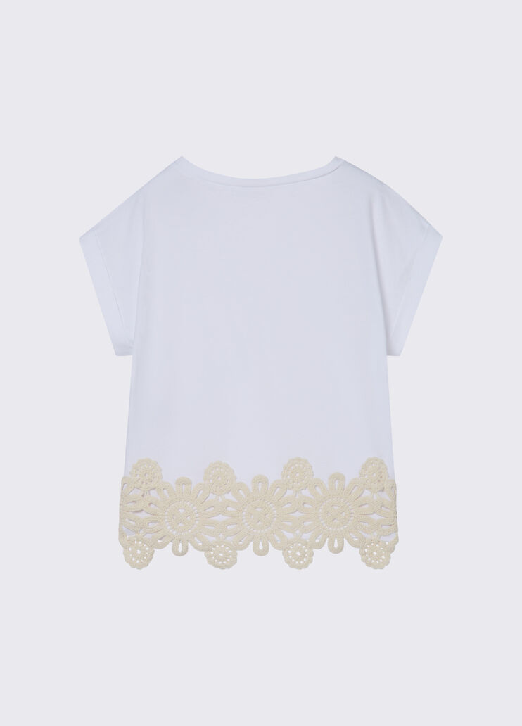 T-Shirt mit Makramee-Stickerei Wei&szlig; Liu Jo - medium