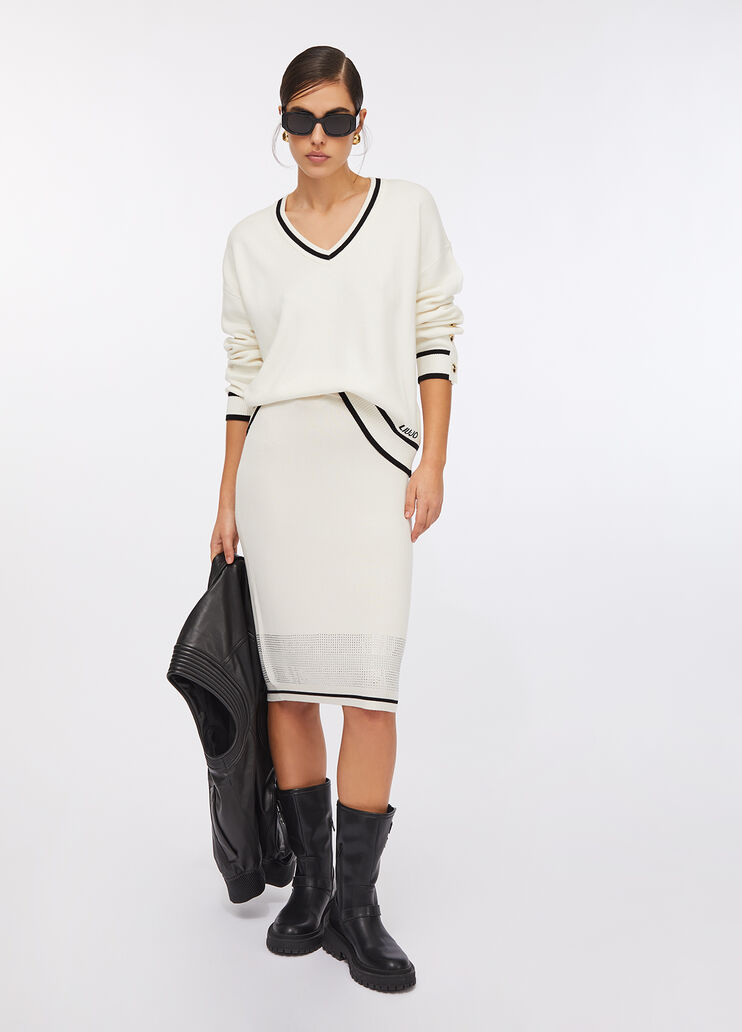 Silk-blend jumper white Liu Jo - medium