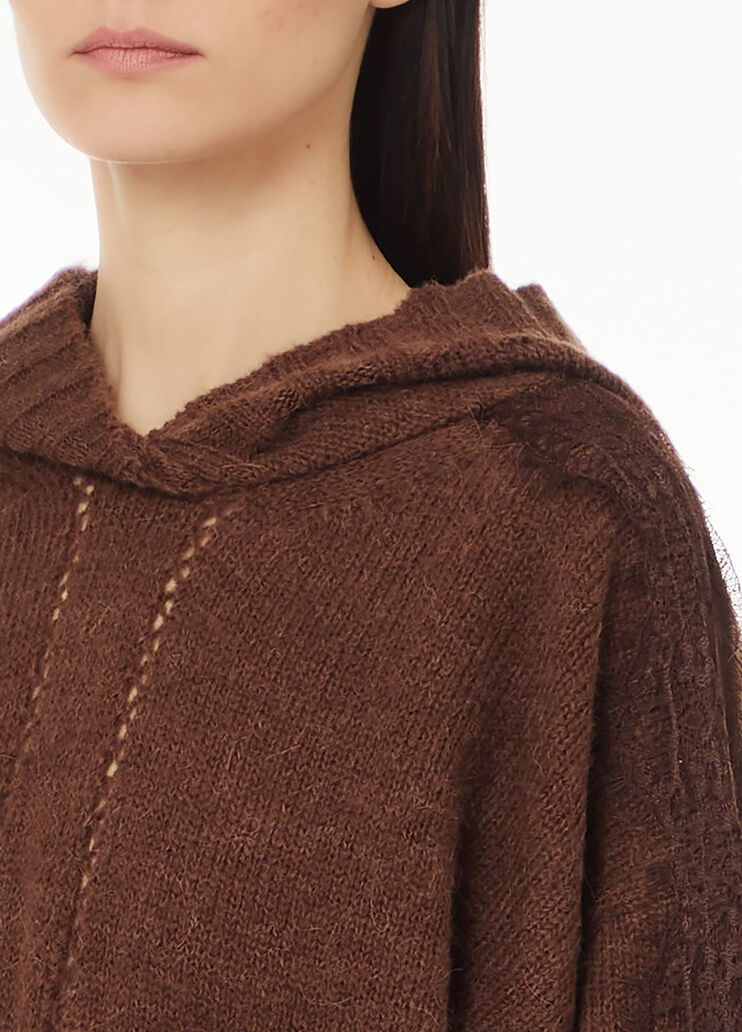 Wool-blend sweater with hood brown Liu Jo - large image number 2