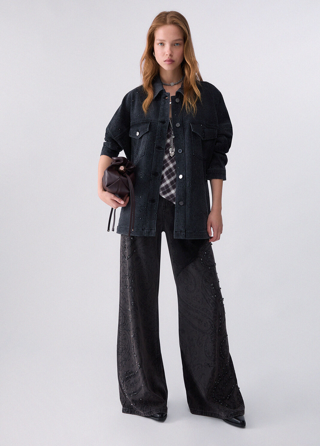 Oversized jacket with rhinestones black Liu Jo - large image number 5
