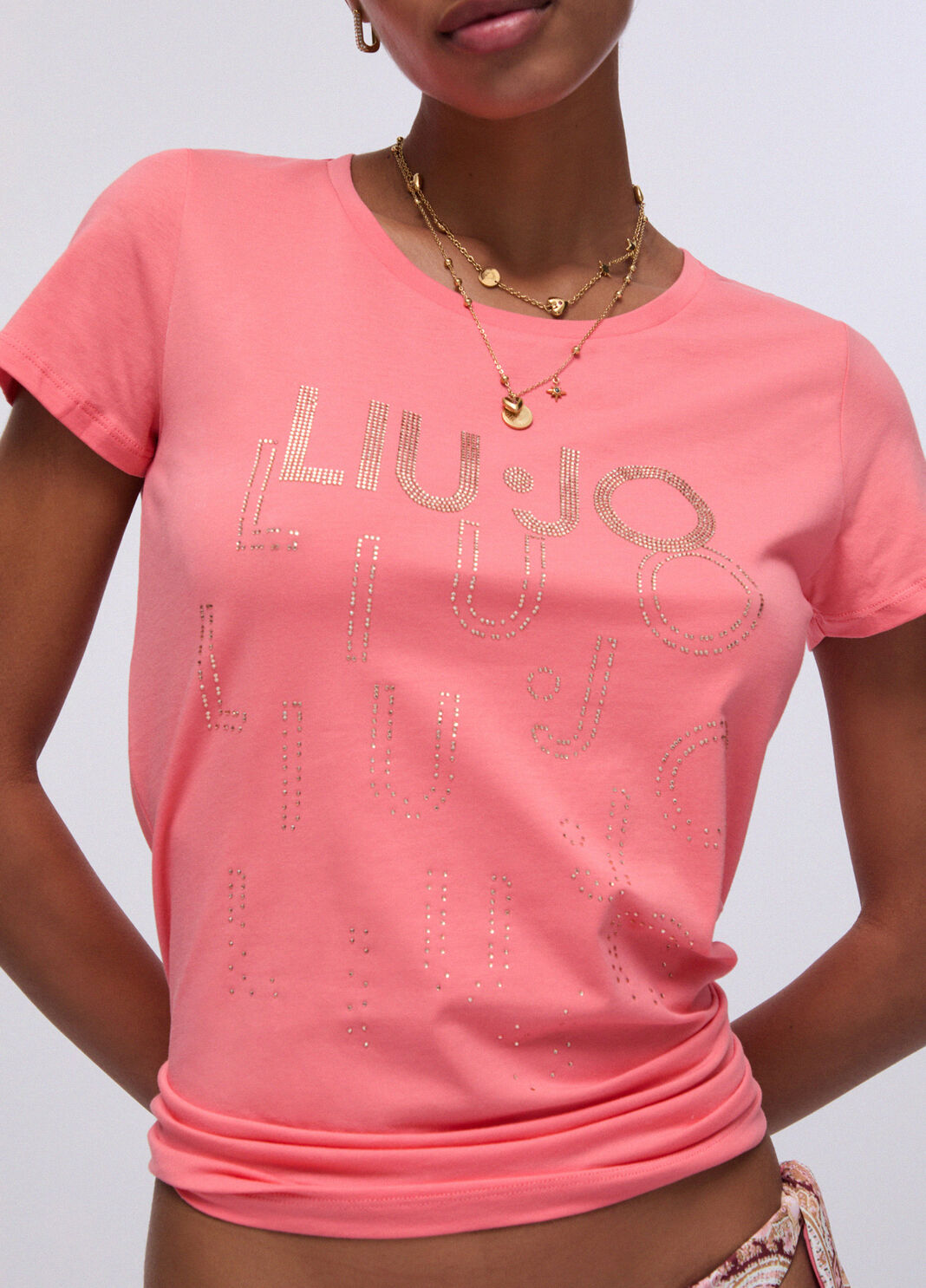 T-Shirt mit Logo Koralle Liu Jo - large image number 4