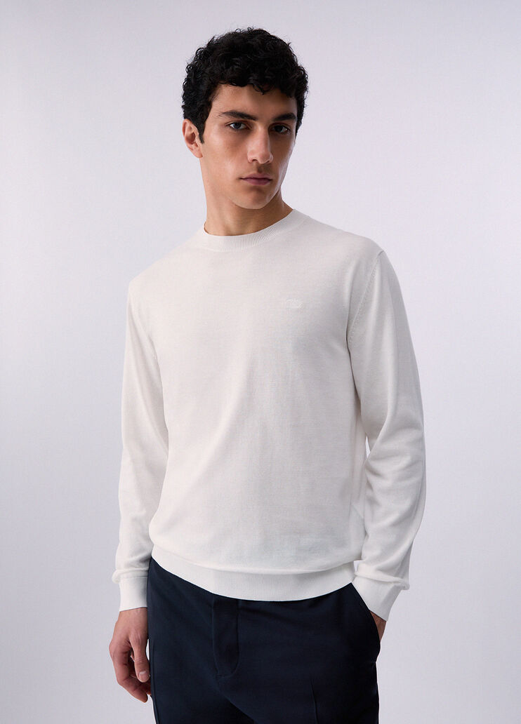 Pullover aus Baumwoll-Cr&ecirc;pe Wei&szlig; Liu Jo - medium