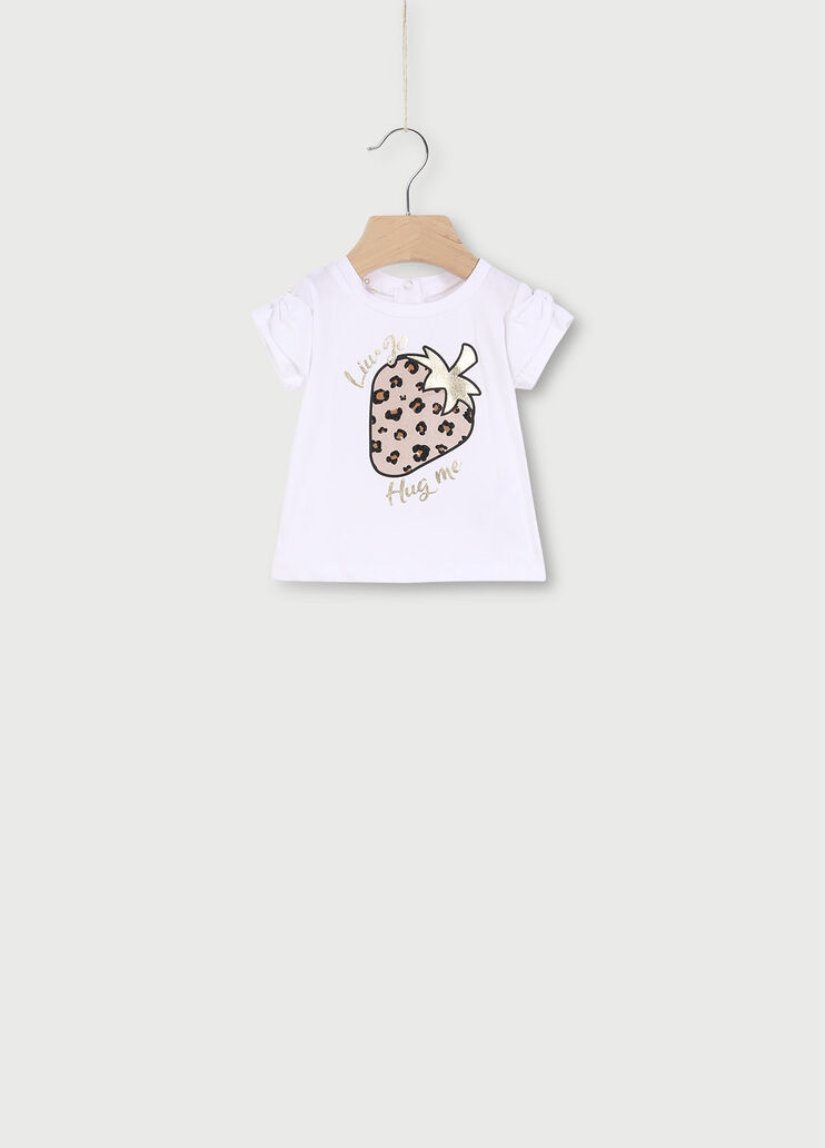 T-shirt neonata con fragola Bianco Liu Jo - large image number 0 T-shirt neonata con fragola Bianco Liu Jo - large image number 0