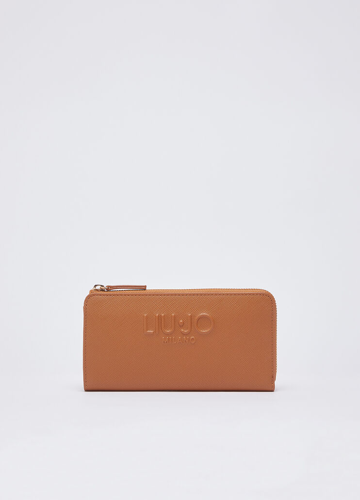Большое портмоне на молнии коричневый Liu Jo - medium