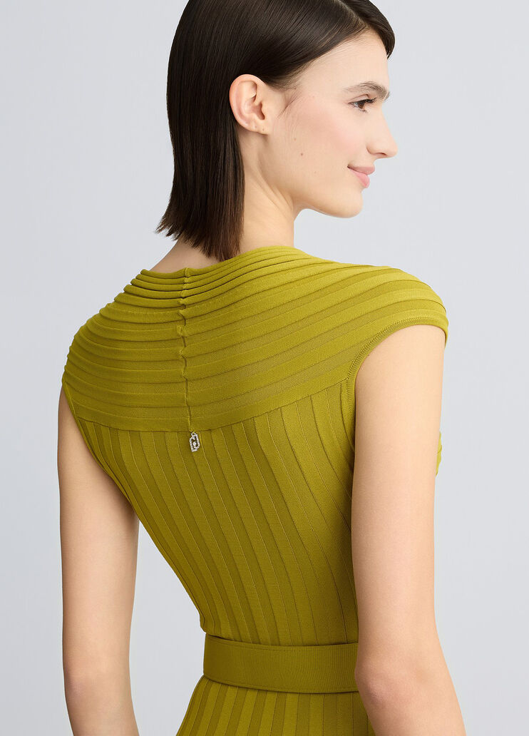 Knit dress with belt avocado Liu Jo - large image number 4 Knit dress with belt avocado Liu Jo - large image number 4