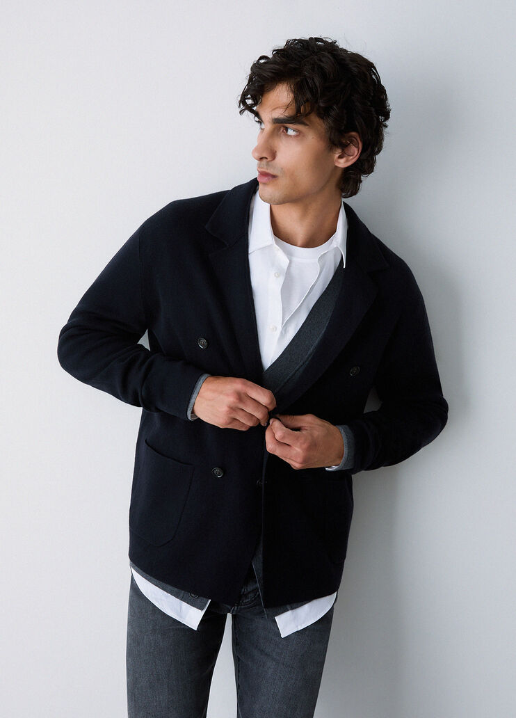 Cardigan zweireihig aus Wolle Dunkelblau Liu Jo - medium