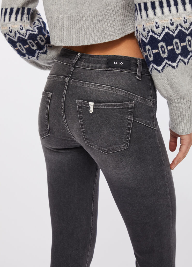Skinny jeans with turn-ups grey denim Liu Jo - large image number 4