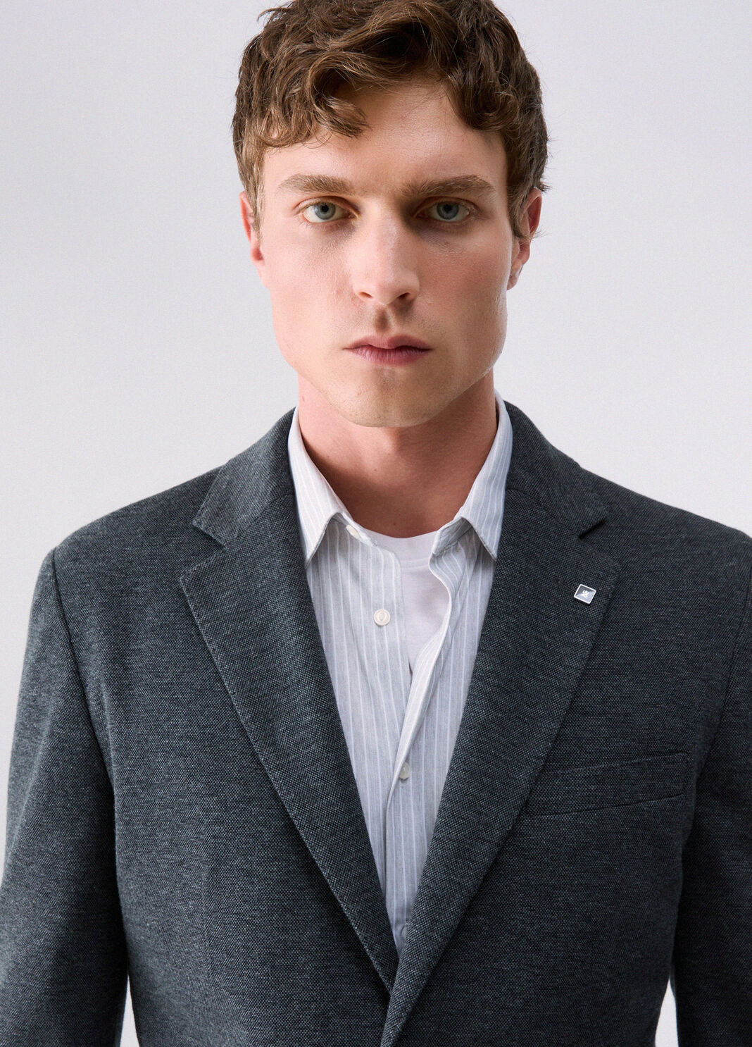 Jacket in piqu&eacute; jersey dark grey Liu Jo - large image number 4