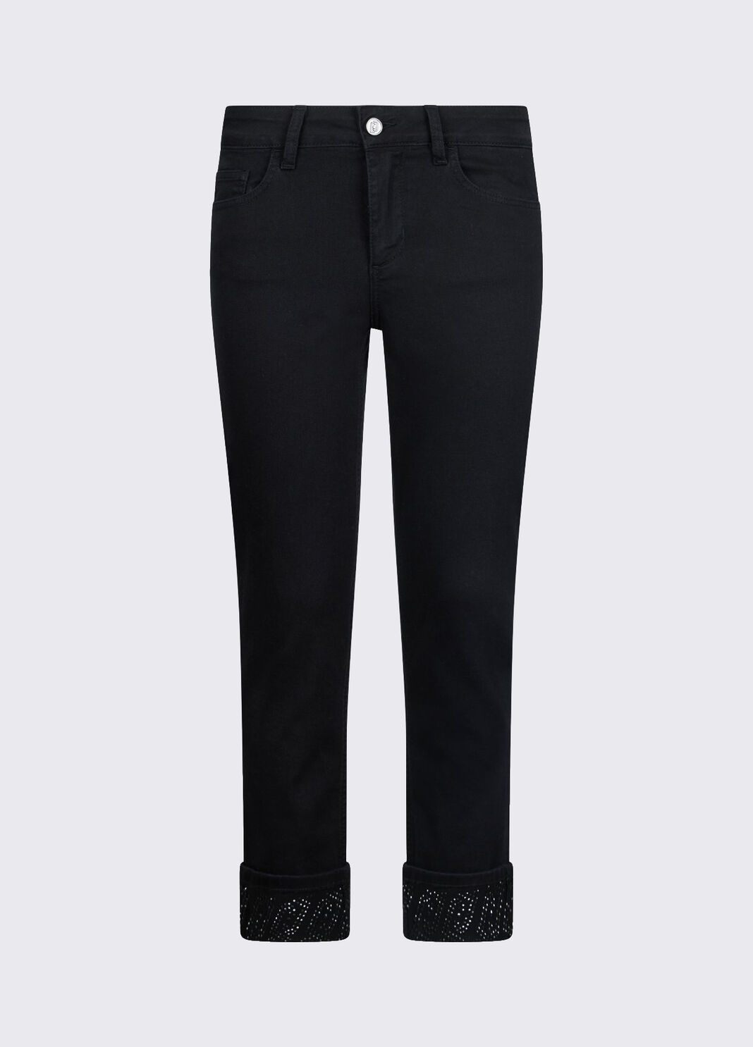 Skinny trousers with turnups and gemstones black Liu Jo - large image number 6