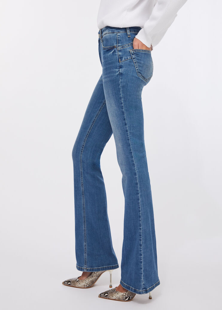 Bottom-Up-Flare-Jeans Dunkles Denimblau Liu Jo - medium
