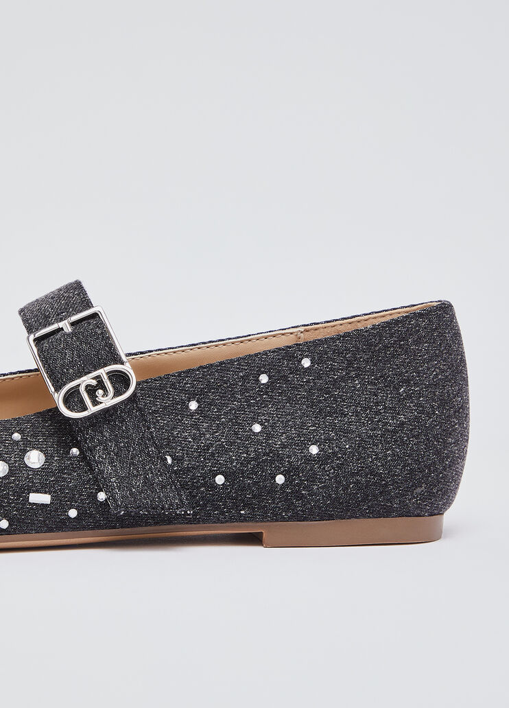 Ballerinas aus Denim mit Strass Grau Liu Jo - large image number 5