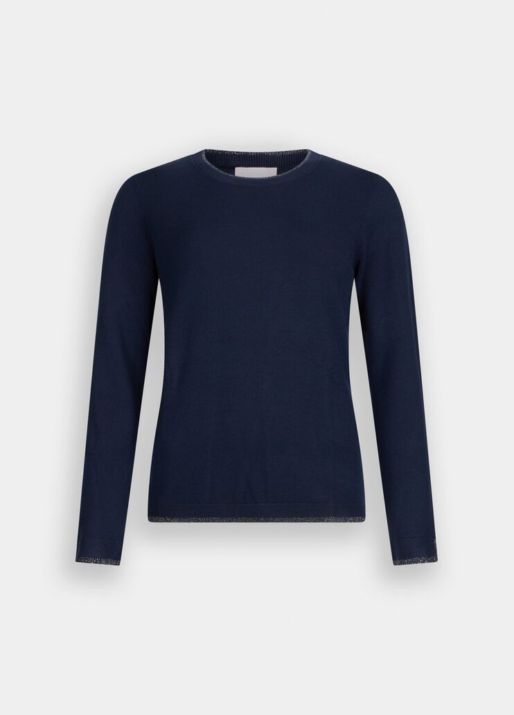 Pull avec détails en Lurex® bleu foncé Liu Jo - large image number 6