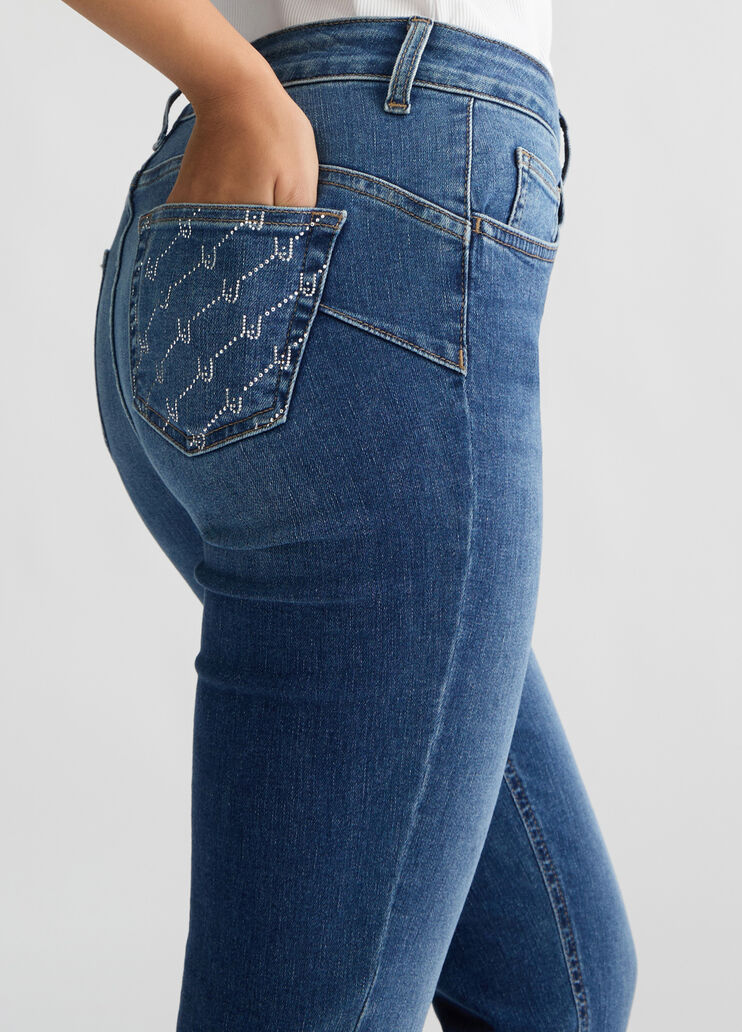 Blue skinny jeans with rhinestones dark denim Liu Jo - large image number 2 Blue skinny jeans with rhinestones dark denim Liu Jo - large image number 2