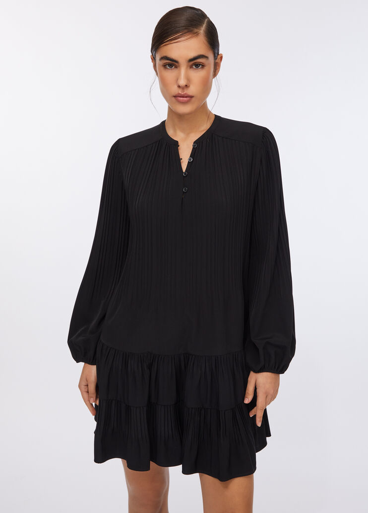 Kurzes Kleid aus Crêpe de Chine Schwarz Liu Jo - medium Kurzes Kleid aus Crêpe de Chine Schwarz Liu Jo - medium