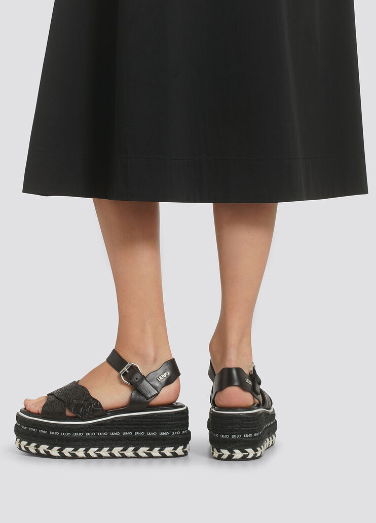 Platform sandals with logo black Liu Jo - large image number 3