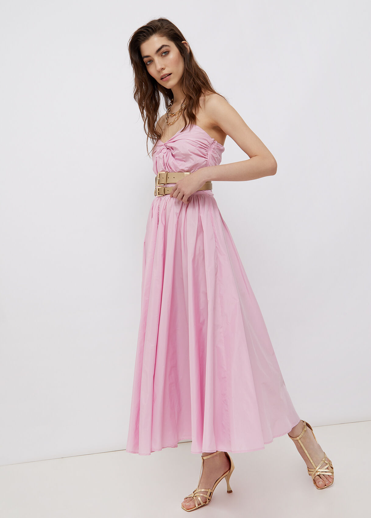 Long taffeta dress