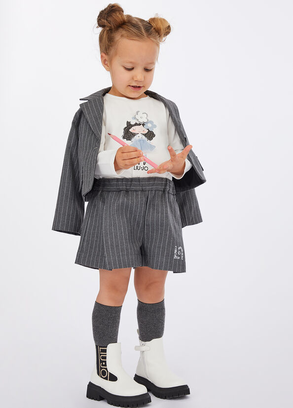 Blazer à rayures craie gris à rayures craie Liu Jo - medium